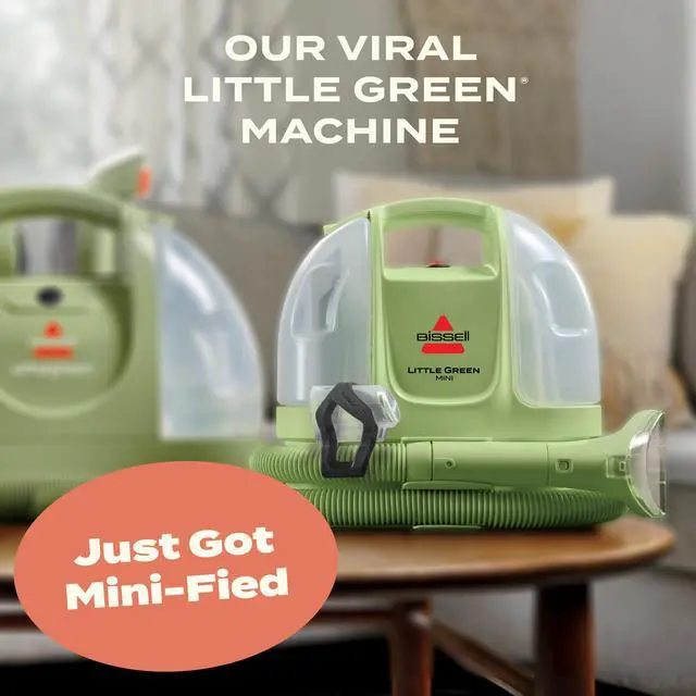 Alt view image 2 of 7 - _Mega Brand Little Green Mini Portable Carpet and Upholstery Deep Cleaner, Car/Auto Detailer, with HydroRinse Self-Cleaning Tool and 4" Tough Stain Tool, Tea Green, 4075
