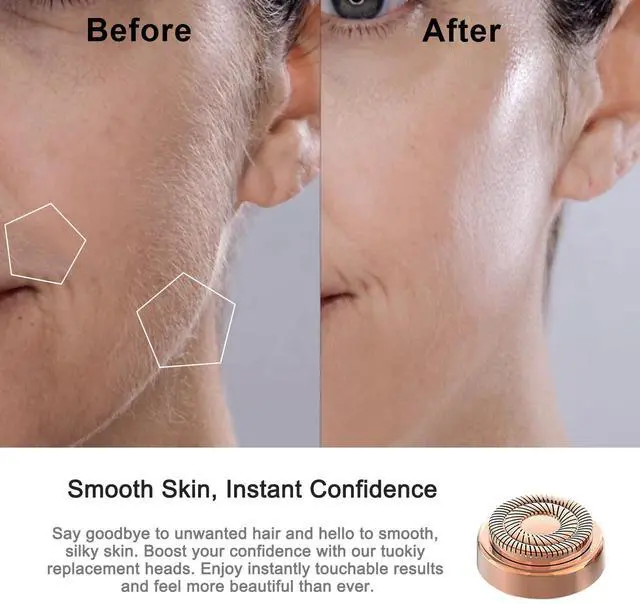 Alt view image 3 of 7 - Replacement Heads for Flawless Facial Hair Remover, Replacement Blades for Finishing Touch Flawless Hair Removal Gen 2