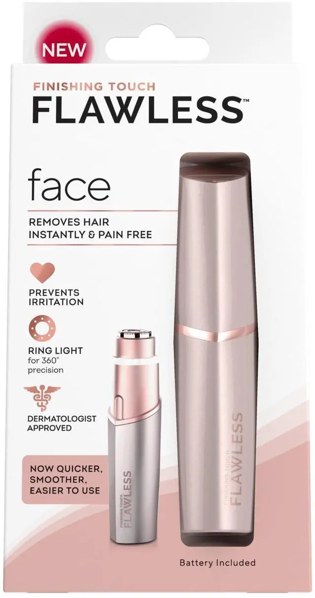 Main image of _Mega Brand Facial Hair Remover for Women, Rose Gold Face Razor with LED Light, Recyclable Packaging
