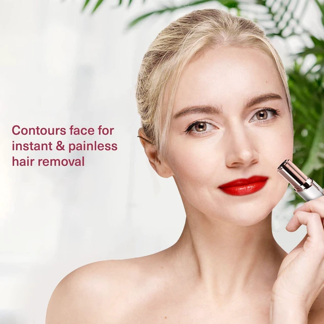 Alt view image 3 of 7 - Flawless Facial Hair Removal for Women - Electric Razor Device, Small Dermaplaning Remover Tools Finishing Epilator Trimmer Face Dermaplane Shavers Beauty Gadgets Accessories (Coral)