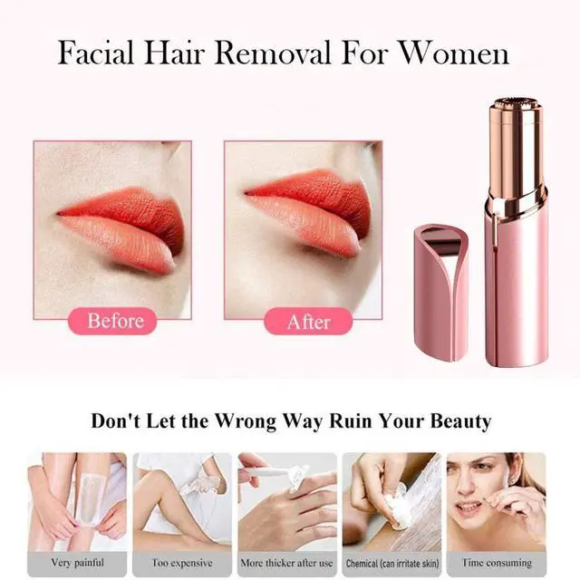 Alt view image 2 of 7 - _Mega Brand Facial Hair Removal for Women Painless Hair Remover, Waterproof Shaver Razor Hair Remover with LED Light for Face Bikini Peach Fuzz Upper Mustache Lip Chin