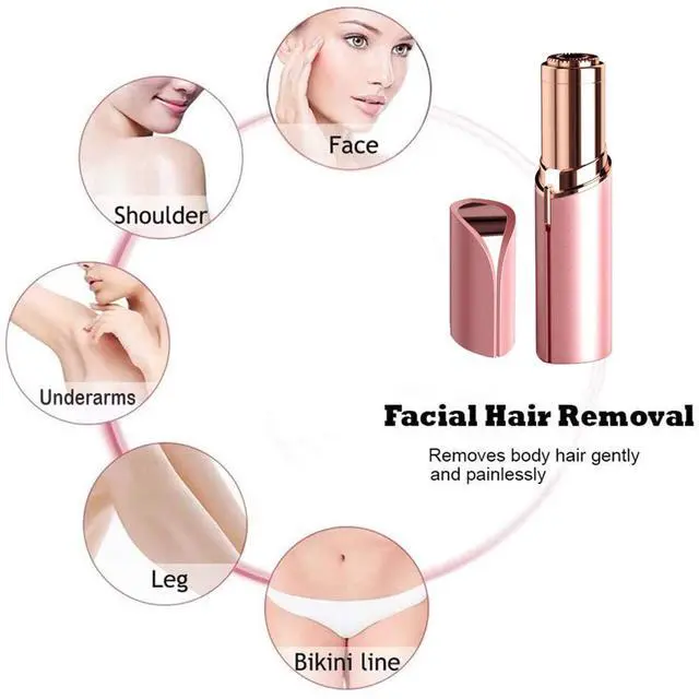 Alt view image 3 of 7 - _Mega Brand Facial Hair Removal for Women Painless Hair Remover, Waterproof Shaver Razor Hair Remover with LED Light for Face Bikini Peach Fuzz Upper Mustache Lip Chin