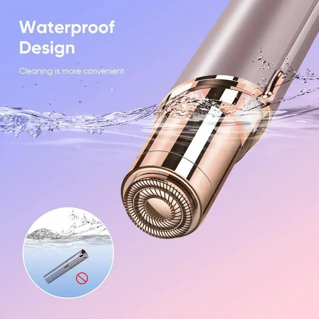 Alt view image 6 of 7 - Flawless Facial Hair Removal for Women, Portable Painless Hair Remover Device, Rechargeable, with 2 Replacement Heads, for Face, Upper Lip and Chin