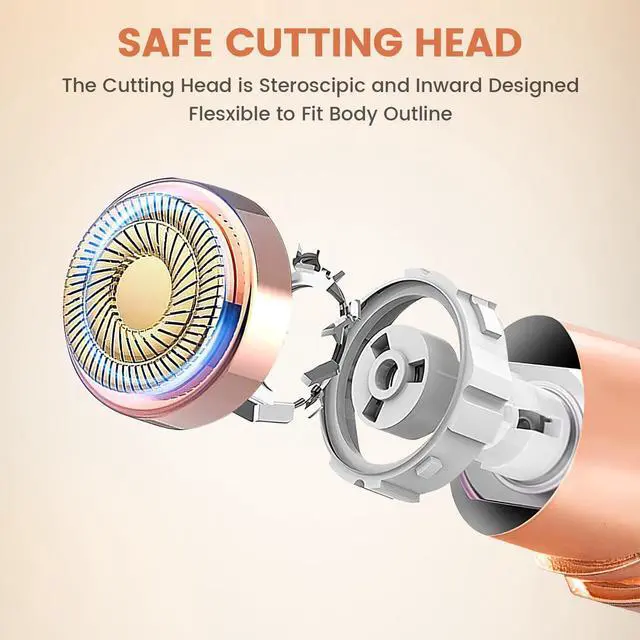 Alt view image 5 of 7 - Flawless Facial Hair Removal for Women, Portable Painless Hair Remover Device, Rechargeable, with 2 Replacement Heads, for Face, Upper Lip and Chin