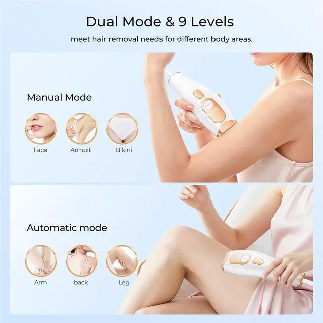 Alt view image 4 of 7 - Laser Hair Removal, IPL Laser Hair Removal for Women and Men Permanent, Hair Removal Device with 3.0 IPL Red Light Wave, Home Laser Hair Removal Device for Facial Legs Armpits Bikini Body Use