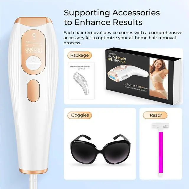 Alt view image 7 of 7 - Laser Hair Removal, IPL Laser Hair Removal for Women and Men Permanent, Hair Removal Device with 3.0 IPL Red Light Wave, Home Laser Hair Removal Device for Facial Legs Armpits Bikini Body Use