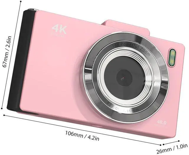 Alt view image 2 of 7 - _Mega Brand 4K Digital Camera Portable Digital Video Camera CCD Camera 48MP 2.8 Inch IPS Screen Anti-Shake 16X Zoom Auto Focus with Flash Battery Birthday for Teens Students Friends