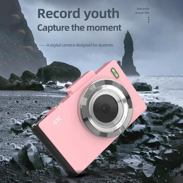 Alt view image 6 of 7 - _Mega Brand 4K Digital Camera Portable Digital Video Camera CCD Camera 48MP 2.8 Inch IPS Screen Anti-Shake 16X Zoom Auto Focus with Flash Battery Birthday for Teens Students Friends