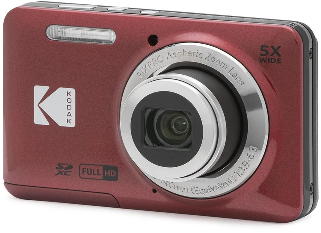 Main image of PIXPRO FZ55 16MP Compact Digital Camera, 5X Optical Zoom, Red 1080p Full HD Video, 28mm Wide Angle Lens, 2.7 Inch LCD, Point and Shoot, Vlogging Camera, Li-Ion Battery