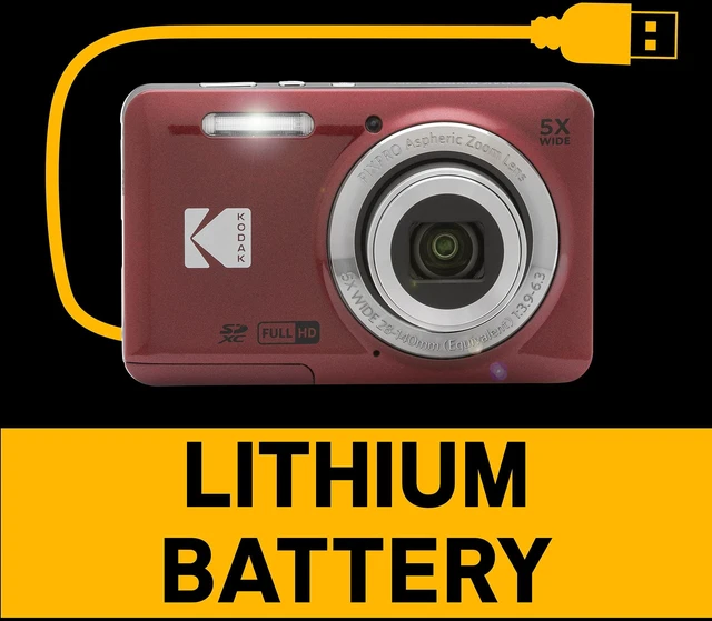 Alt view image 6 of 7 - PIXPRO FZ55 16MP Compact Digital Camera, 5X Optical Zoom, Red 1080p Full HD Video, 28mm Wide Angle Lens, 2.7 Inch LCD, Point and Shoot, Vlogging Camera, Li-Ion Battery