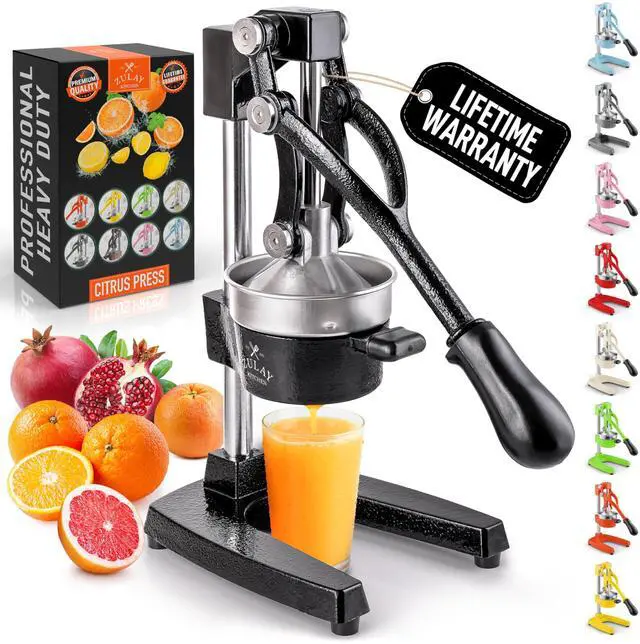 Main image of _Mega Brand Cast-Iron Orange Juice Squeezer - Easy-to-Clean, Heavy-Duty, Professional Citrus Juicer - Stainless Steel Lemon Squeezer - Manual Citrus Press & Orange Squeezer - Orange Juicer (Black)