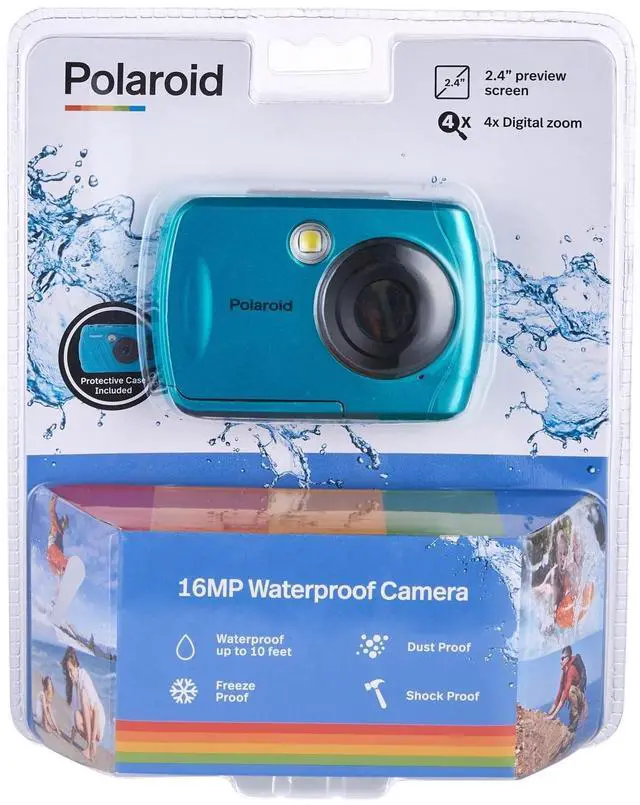 Alt view image 3 of 7 - Polaroid IS048 Waterproof Instant Sharing 16 MP Digital Portable Handheld Action Camera, Teal