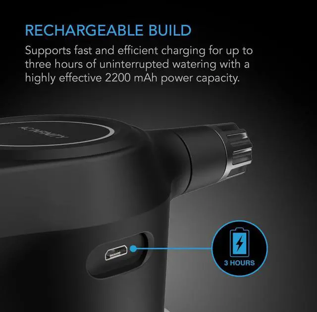 Alt view image 5 of 6 - _Mega Brand  Automatic Sprayer, 2L Portable Electric Spray Bottle, USB Rechargeable with Adjustable Nozzle Spout for Plants Fertilizing Gardening and Cleaning (Graphite)