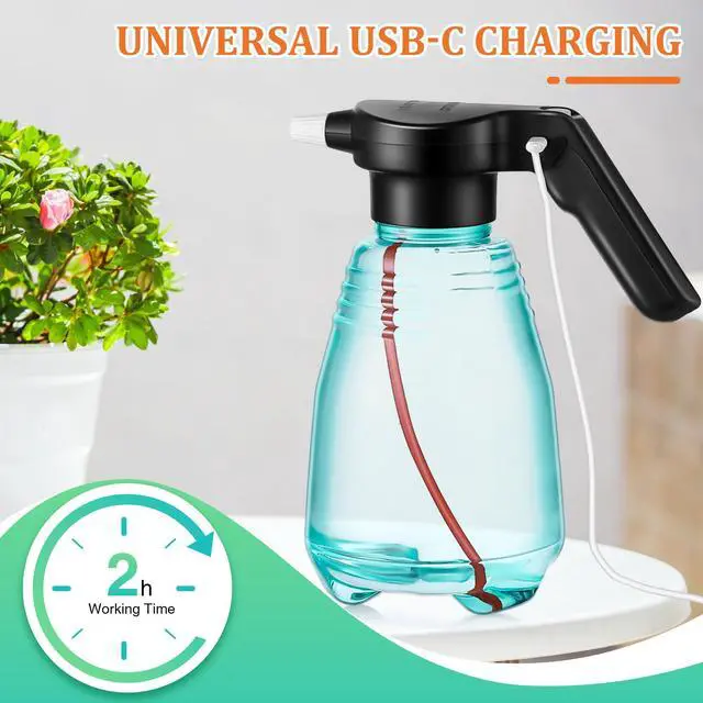 Alt view image 6 of 7 - _Mega Brand Electric Spray Bottle Plant Mister for Indoor Outdoor Plants, 0.5 Gallon Automatic Watering Can Rechargeable Battery Powered Sprayer with Adjustable Spout for Gardening, Fertilizing,