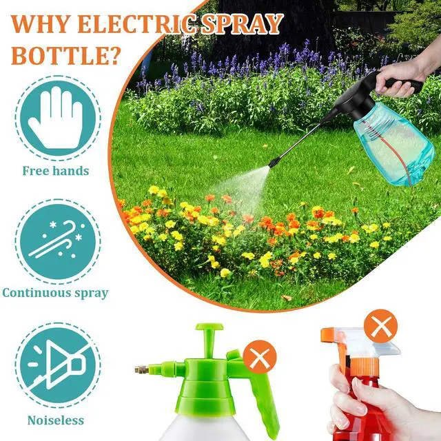 Alt view image 7 of 7 - _Mega Brand Electric Spray Bottle Plant Mister for Indoor Outdoor Plants, 0.5 Gallon Automatic Watering Can Rechargeable Battery Powered Sprayer with Adjustable Spout for Gardening, Fertilizing,