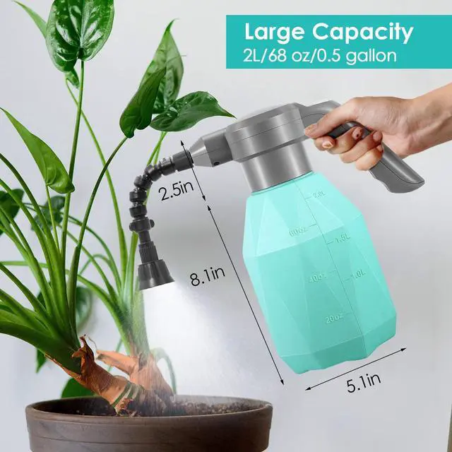 Alt view image 4 of 7 - _Mega Brand 0.5 Gallon Electric Spray Bottle Plant Mister for Indoor/Outdoor Plants, 2L Automatic Watering Can Rechargeable Battery Powered Sprayer with Adjustable Spout for Garden, Fertilizing,