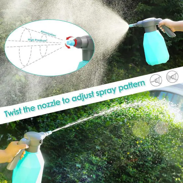 Alt view image 3 of 7 - _Mega Brand 0.5 Gallon Electric Spray Bottle Plant Mister for Indoor/Outdoor Plants, 2L Automatic Watering Can Rechargeable Battery Powered Sprayer with Adjustable Spout for Garden, Fertilizing,