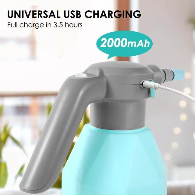Alt view image 7 of 7 - _Mega Brand 0.5 Gallon Electric Spray Bottle Plant Mister for Indoor/Outdoor Plants, 2L Automatic Watering Can Rechargeable Battery Powered Sprayer with Adjustable Spout for Garden, Fertilizing,