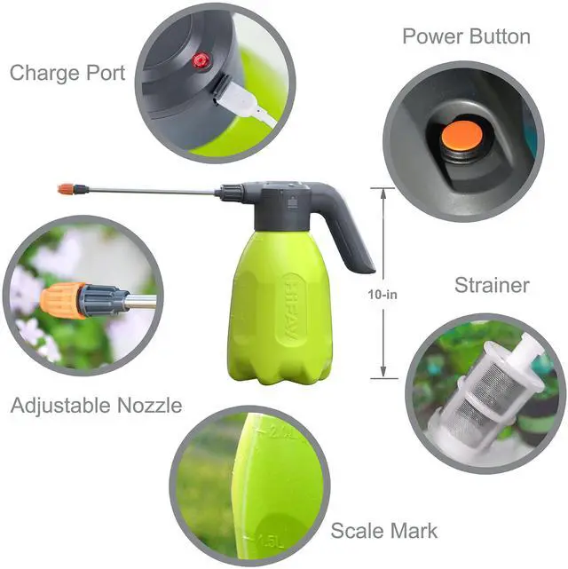 Alt view image 2 of 6 - _Mega Brand ES2-PRO Electric Spray Bottle 2L/0.5Gallon, Rechargeable Battery Powered Sprayer Spray 60 Bottles On a Single Charge, Automatic Plant MisterPump Sprayer,Indoor Watering Can for Plants
