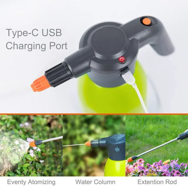 Alt view image 3 of 6 - _Mega Brand ES2-PRO Electric Spray Bottle 2L/0.5Gallon, Rechargeable Battery Powered Sprayer Spray 60 Bottles On a Single Charge, Automatic Plant MisterPump Sprayer,Indoor Watering Can for Plants
