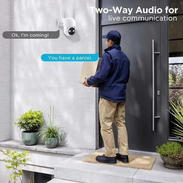 Alt view image 5 of 7 - 2PCS 4MP Solar Security Cameras Wireless Outdoor, 2.5K Solar/Battery Powered Camera for Home Security, Pan/Tilt 2.4Ghz WiFi Camera with PIR, 2-Way Audio, Cloud/SD, Color Night Vision