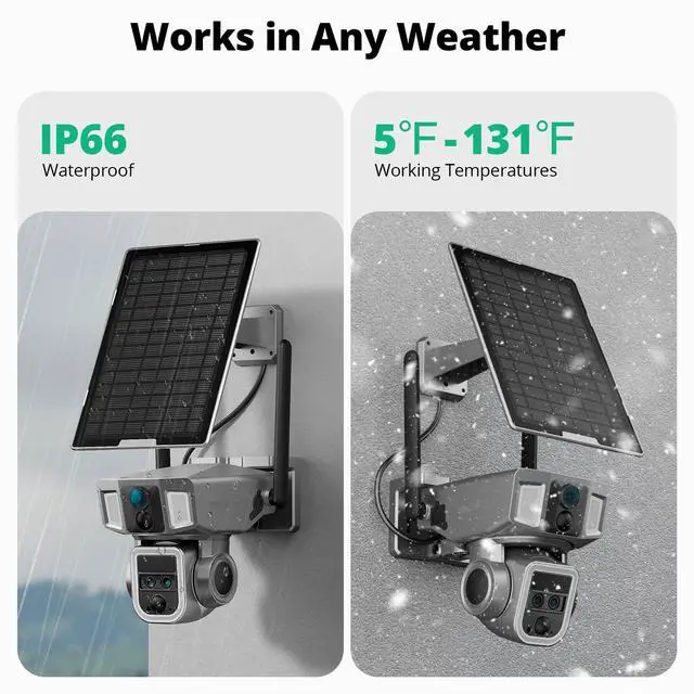 Alt view image 7 of 7 - _Mega Brand 4G LTE Cellular Security Camera, 4K Wireless Outdoor Solar Camera 12000mAh, 4G or WiFi Duo-Mode, 10x Optical Zoom, 360° Pan and Tilt AI Tracking, with SIM Card, IP66 Weather-Resistant