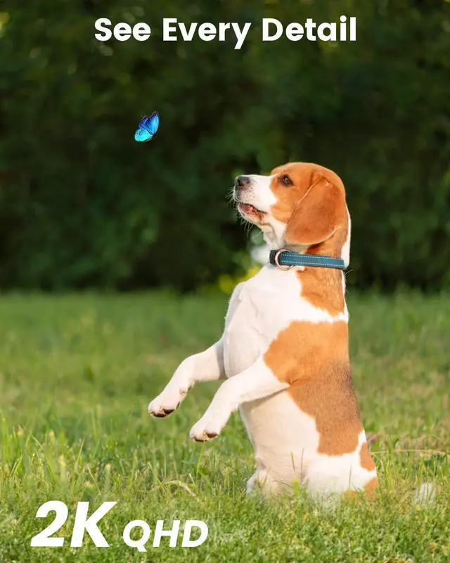 Alt view image 6 of 7 - Solar Camera Security Outdoor - 100% Wire-Free Security Cameras Wireless Outdoor for Home Surveillance with Fixed Solar Panel, 360° Panoramic View, Human Auto Tracking, 2K Color Night Vision