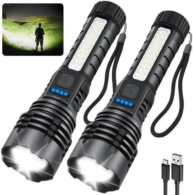 Main image of ZioeYiue Rechargeable Flashlights High Lumens, 7Mode Super Bright Flashlight Powerful, Adjustable Tactical Flash Light High Powered, LED Flashlights for Home Emergency Hunting Camping Essentials Gear