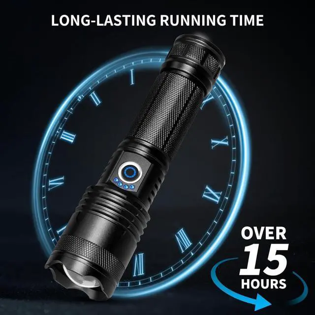 Alt view image 4 of 7 - _Mega Brand Rechargeable Flashlights High Lumens, 90,000 Lumens Super Bright Flashlights with 5 Modes, Waterproof Powerful Flash Light Multifunctional Flashlights for Home Camping Hiking(2 Pack)