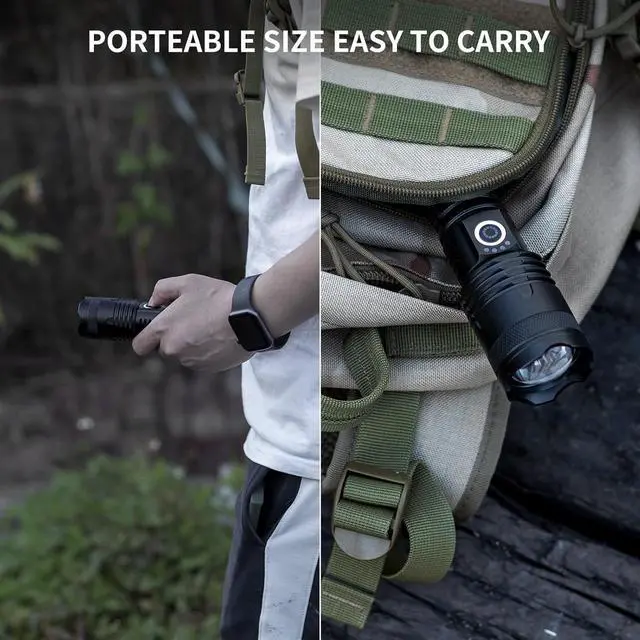 Alt view image 7 of 7 - _Mega Brand Rechargeable Flashlights High Lumens, 90,000 Lumens Super Bright Flashlights with 5 Modes, Waterproof Powerful Flash Light Multifunctional Flashlights for Home Camping Hiking(2 Pack)