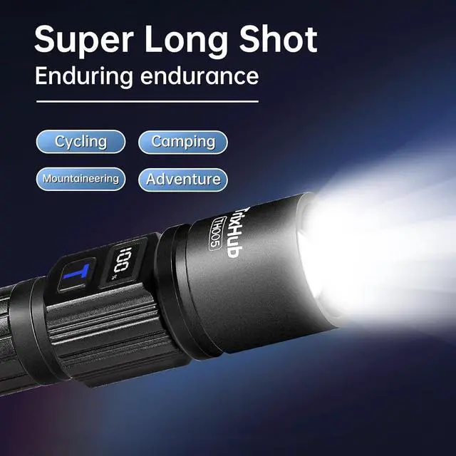 Alt view image 5 of 7 - _Mega Brand Rechargeable Flashlights 2 Pack, Super Bright High Lumens Flash Light, 5 Modes Zoomable Linternas with LCD Digital Display, Powerful Handheld LED Flashlights for Emergencies Camping