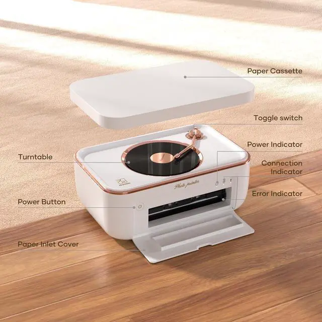 Alt view image 3 of 7 - _Mega Brand 4x6'' Photo Printer with 20 Sheets Photo Paper & 1 Cartridge, Portable Instant Photo Printer for iPhone Android, Thermal Dye Sublimation, Wi-Fi Picture Printer