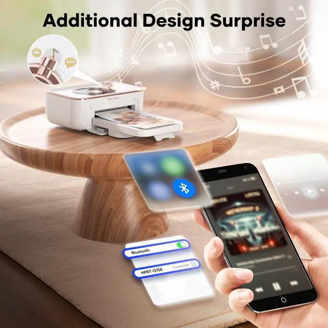 Alt view image 4 of 7 - _Mega Brand 4x6'' Photo Printer with 20 Sheets Photo Paper & 1 Cartridge, Portable Instant Photo Printer for iPhone Android, Thermal Dye Sublimation, Wi-Fi Picture Printer