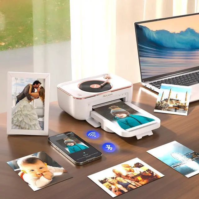 Alt view image 5 of 7 - _Mega Brand 4x6'' Photo Printer with 20 Sheets Photo Paper & 1 Cartridge, Portable Instant Photo Printer for iPhone Android, Thermal Dye Sublimation, Wi-Fi Picture Printer