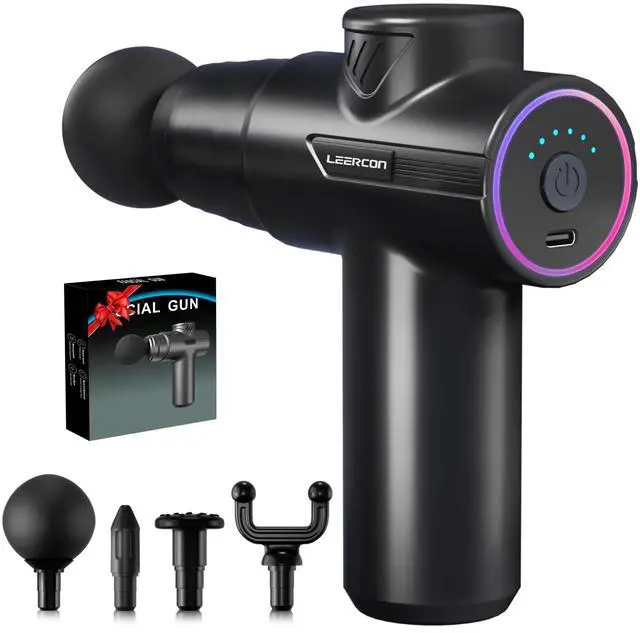 Main image of _Mega Brand Mini Massage Gun,Portable Deep Tissue Muscle Fashion Back Massager, Handheld Percussion Massager for Pain Relief with 6 Intensities, 4 Heads, Gifts for Men and Women
