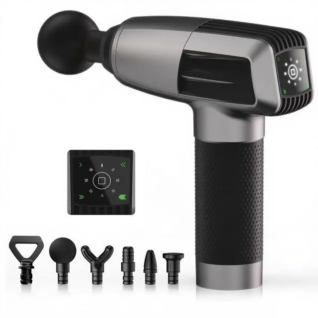 Main image of _Mega Brand Massage Gun Deep Tissue,Birthday Gifts for Men Women,Gifts for Boyfriend Girlfriend - Neck Back Massager for Pain Relief Deep Tissue with 6 Heads & 8 Speeds(Grey)