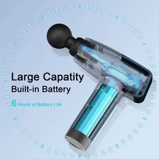 Alt view image 6 of 7 - _Mega Brand Massage Gun Deep Tissue,Birthday Gifts for Men Women,Gifts for Boyfriend Girlfriend - Neck Back Massager for Pain Relief Deep Tissue with 6 Heads & 8 Speeds(Grey)