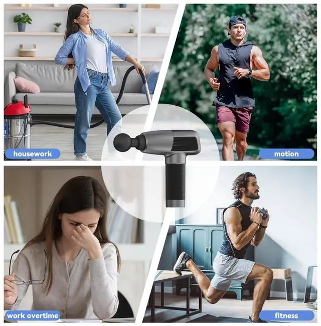 Alt view image 7 of 7 - _Mega Brand Massage Gun Deep Tissue,Birthday Gifts for Men Women,Gifts for Boyfriend Girlfriend - Neck Back Massager for Pain Relief Deep Tissue with 6 Heads & 8 Speeds(Grey)