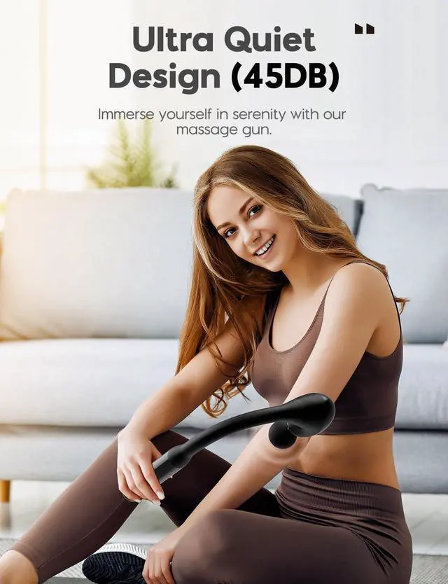 Alt view image 4 of 6 - Massage Gun with Upgraded Extension Handle, 10MM Massage Gun Deep Tissue, Back Massager, Muscles/Neck/Shoulders/Waist/Legs Massager Portable for Pain Relief, Gifts for Men