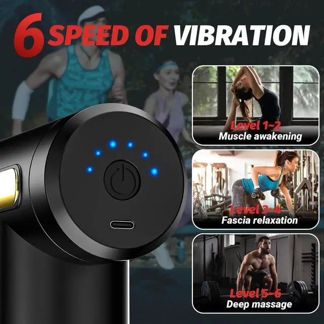 Alt view image 2 of 6 - _Mega Brand Massage Gun, Small Travel Tool, Massage Gun Deep Tissue,Percussion Handheld Portable Muscle Massager Tool for Full Body Pain Relief, Ideal Gifts for Men, Women(Black)