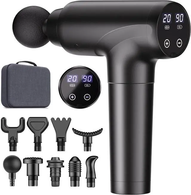 Main image of cotsoco Massage Gun Deep Tissue, Muscle Massage Gun with 9 Attachment Heads 20 Speeds & Silent Brushless Motor for Pain Relief, Handheld Percussion Back Massager Gun for Athletes (Black)