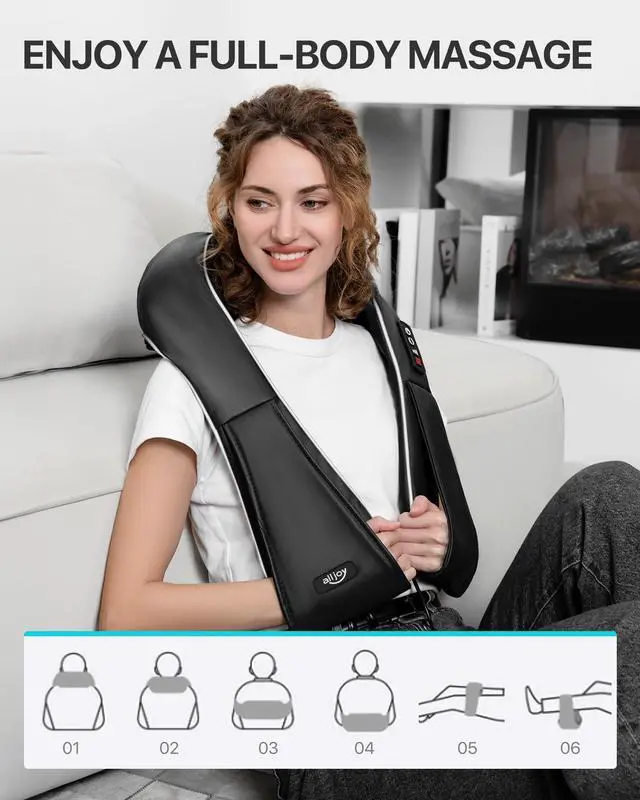 Alt view image 7 of 7 - _Mega Brand Back and Neck Massager for Pain Relief Deep Tissue with Heat,  Kneading Shiatsu Neck and Back Massager for Shoulder Full Body Home Office Car Use, Birthday Day Gifts for Dad Men Mom Women