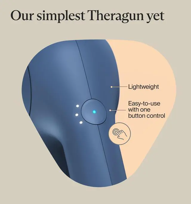 Alt view image 4 of 7 - _Mega Brand Therabody Relief Handheld Percussion Massage Gun - Easy-to-Use, Comfortable & Light Personal Massager for Every Day Pain Relief Massage Therapy in Neck, Back, Leg, Shoulder and Body (Navy)