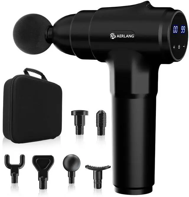 Main image of Massage Gun, Deep Tissue Muscle Back Massage for Athletes Pain Relief, Percussion Massager with 6 Massages Heads & 20 Speed Fathers Birthday Day Gifts from Daughter Portable Back Massager Gun