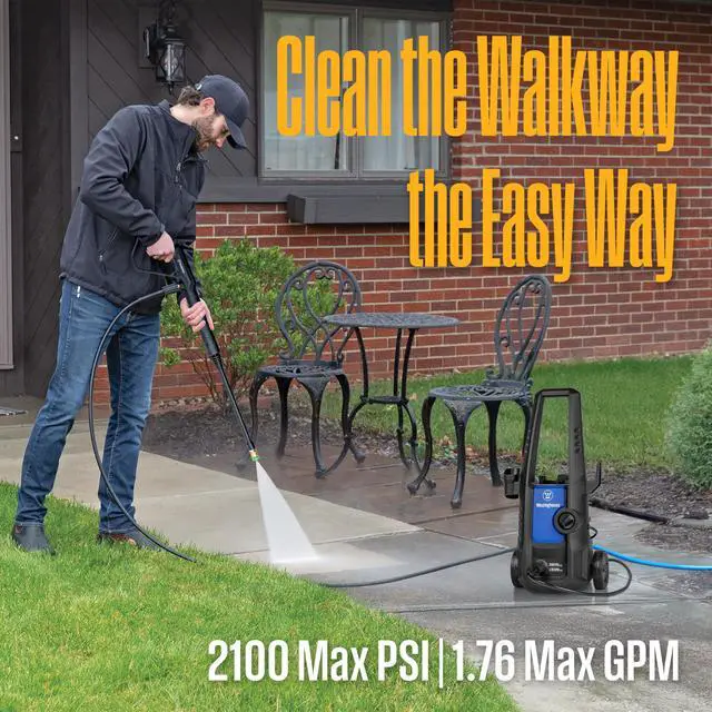 Alt view image 5 of 7 - _Mega Brand ePX3050 Electric Pressure Washer, 2100 Max PSI 1.76 Max GPM with Foam Cannon, for Cars/Fences/Driveways/Home/Patios