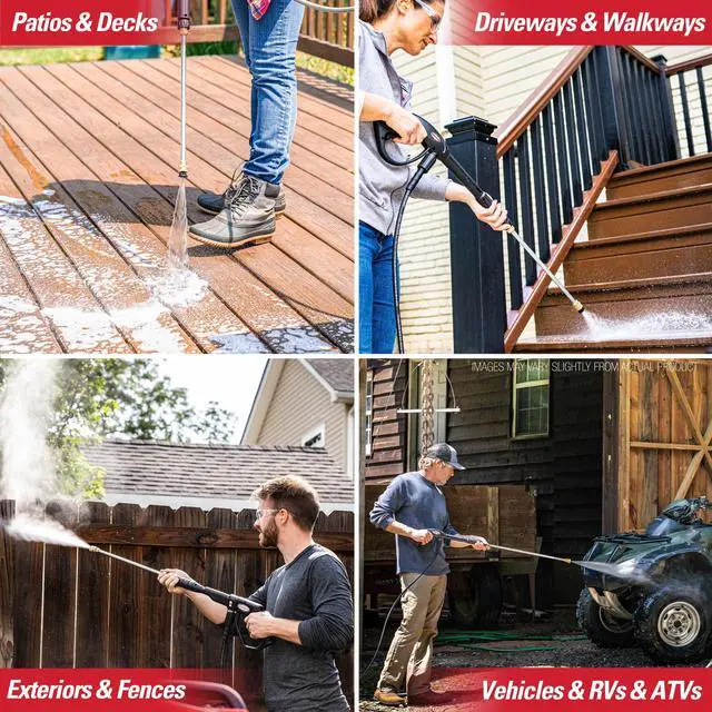 Alt view image 4 of 7 - _Mega Brand Cleaning 3200 PSI Gas Pressure Washer, 2.5 GPM Power Washer with Soap Tank and Turbo Nozzle, 25-Foot HyFlex Hose, Clean Machine, 49-State (CM61456)