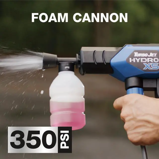 Alt view image 4 of 7 - _Mega Brand Turbo Jet HydroX5 Pro Portable Cordless Pressure Washer (21V 3000mAh Battery), 6-in-1 Nozzle, Dual Water Source, 16ft Detachable Hose