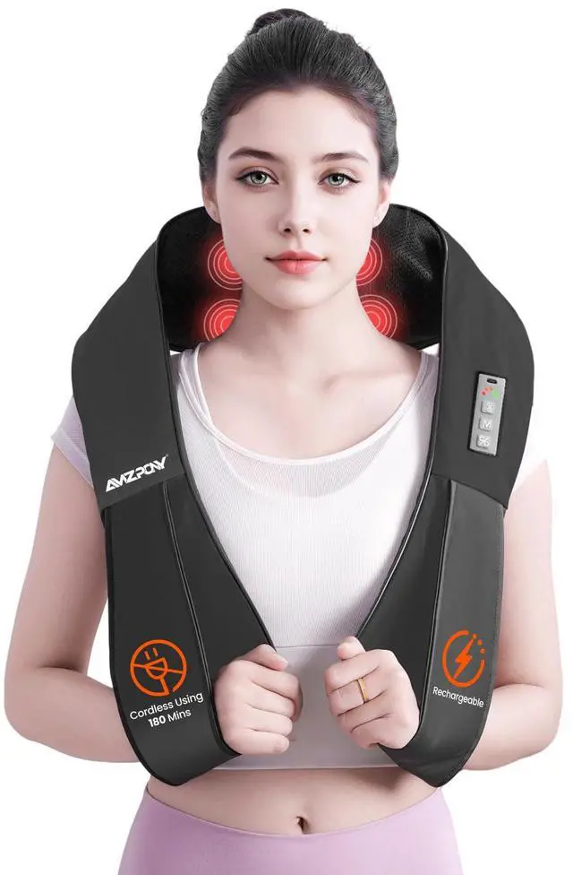 Main image of Cordless Neck Massager for Pain Relief Deep Tissue, Rechargeable Shiatsu Neck and Back Massager with Heat Kneading Shoulder Massage for Body Muscle Pain Relief,Gifts for Dad Mom Friends