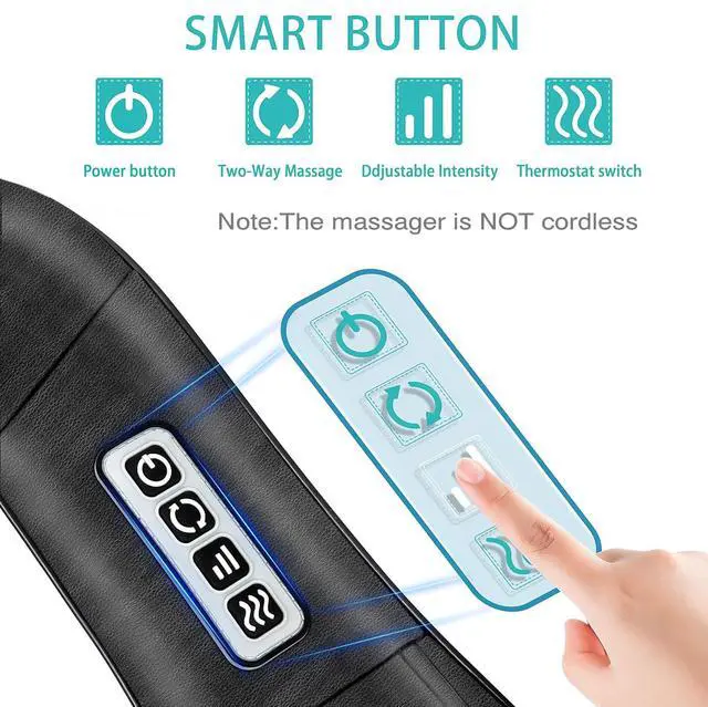 Alt view image 2 of 7 - AERLANG Shiatsu Back and Neck Massager, Back Massager Deep Tissue Kneading Neck and Shoulder Massage with Heat, Electric Massage Pillow Fathers Day Gift Ideas from Daughter Son(NOT Cordless)