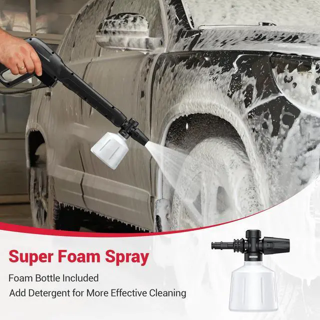 Alt view image 4 of 7 - _Mega Brand Electric Pressure Washer, 2.5 GPM Power Washer with 4 Quick Connect Nozzles & Foam Cannon, Portable High Pressure Washer Cleaning Machine for Cars Fences Driveways Patios